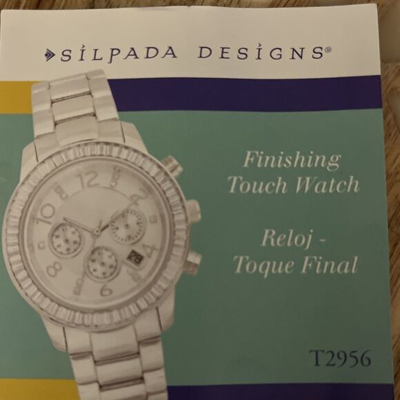 Silpada Finishing Touch Watch Stainless Steel Cubic Zirconia Retired Plus Links - Picture 10 of 10